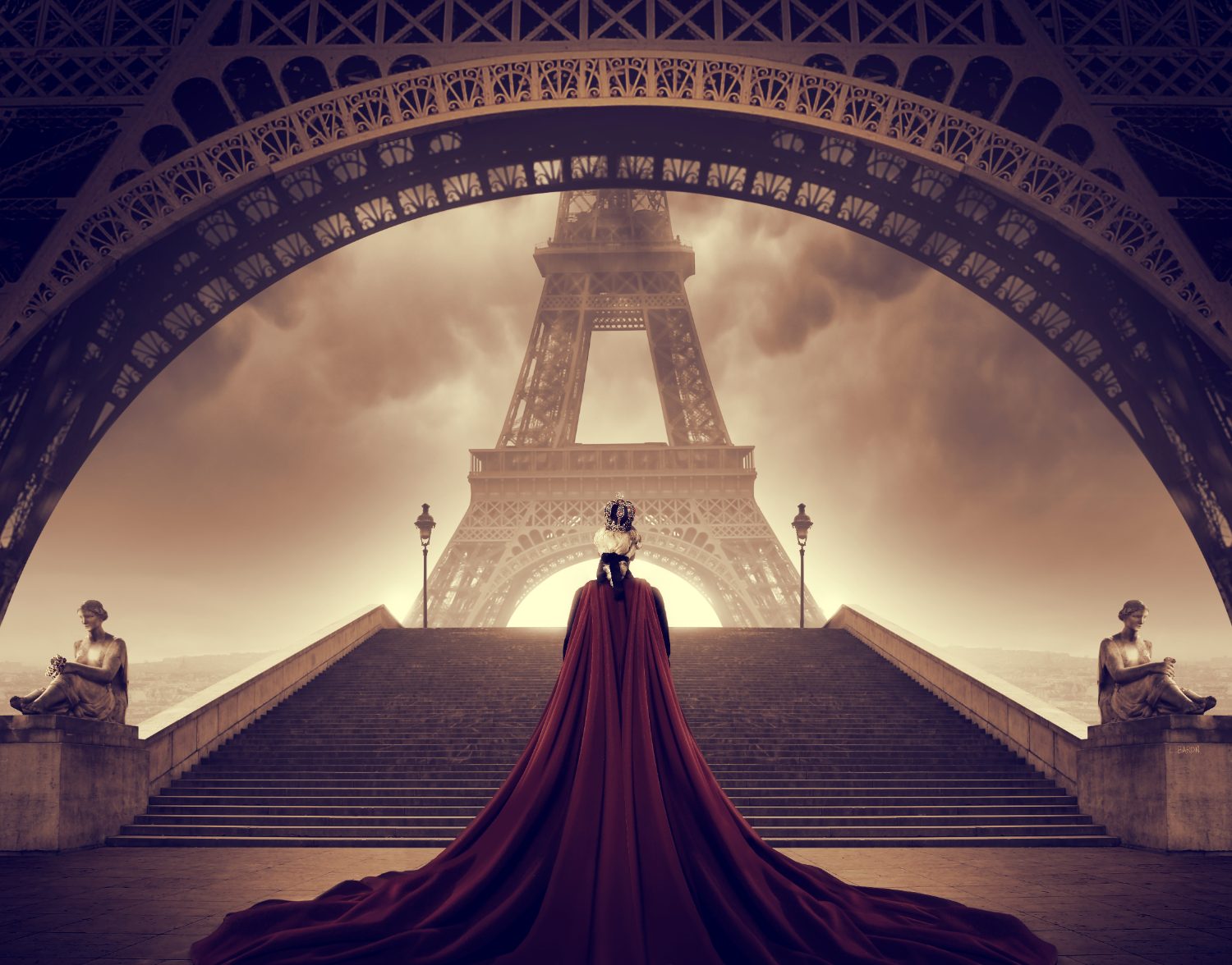 « Un roi face à la dame de fer », photographie d'art de Ludovic Baron